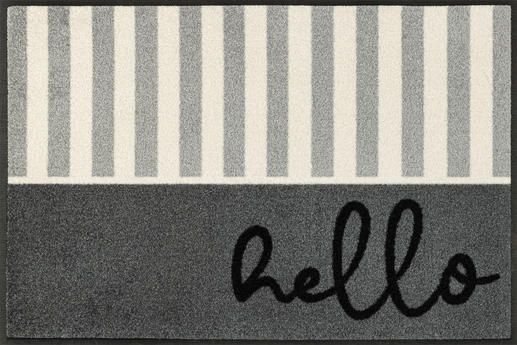 Fußmatte 50x75 Hello Stripes grau