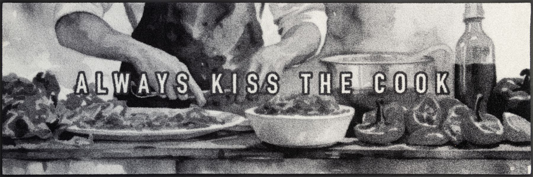 Teppichläufer 60x180 Kiss the Cook grau