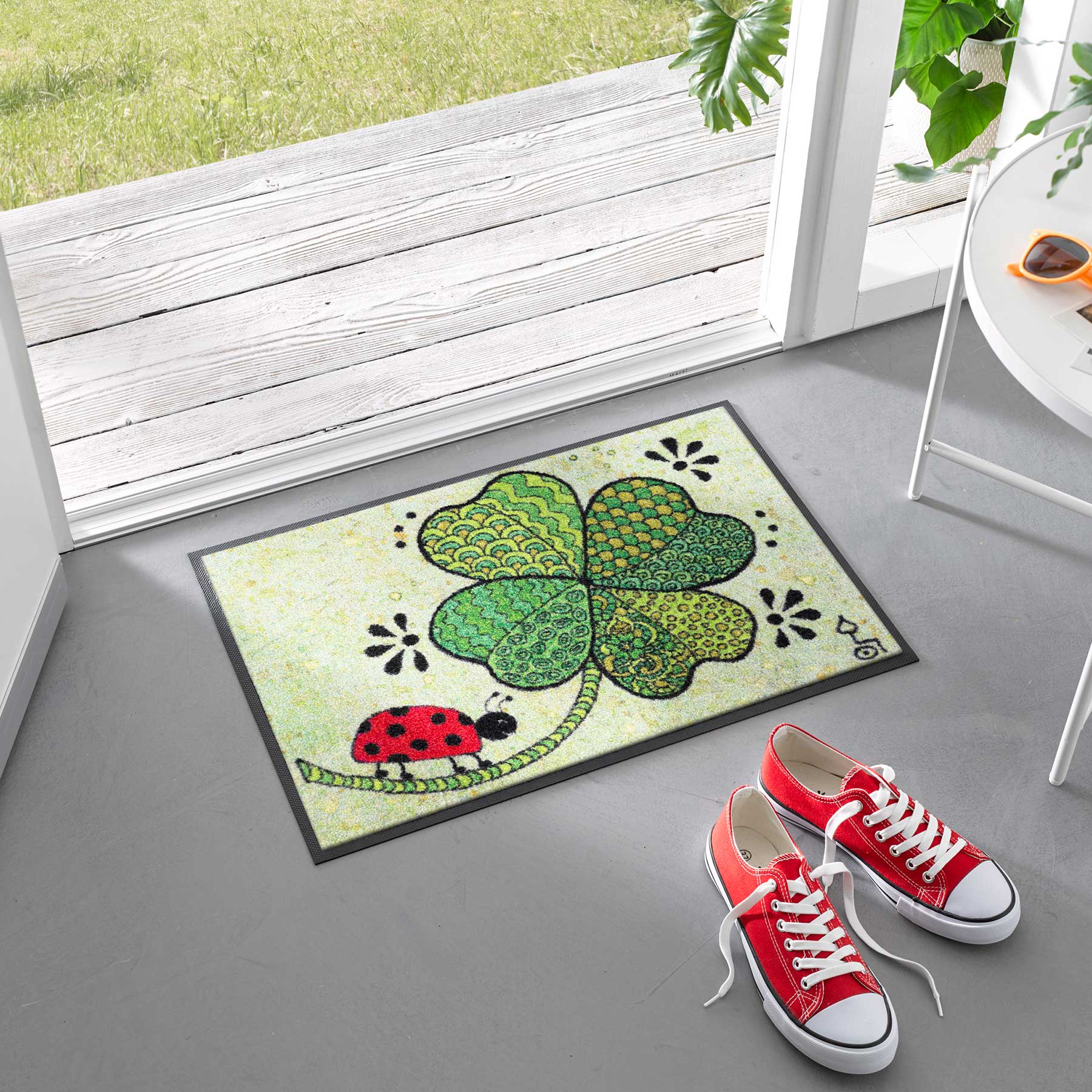 Fußmatte 40x60 Glück auf allen Wegen grün