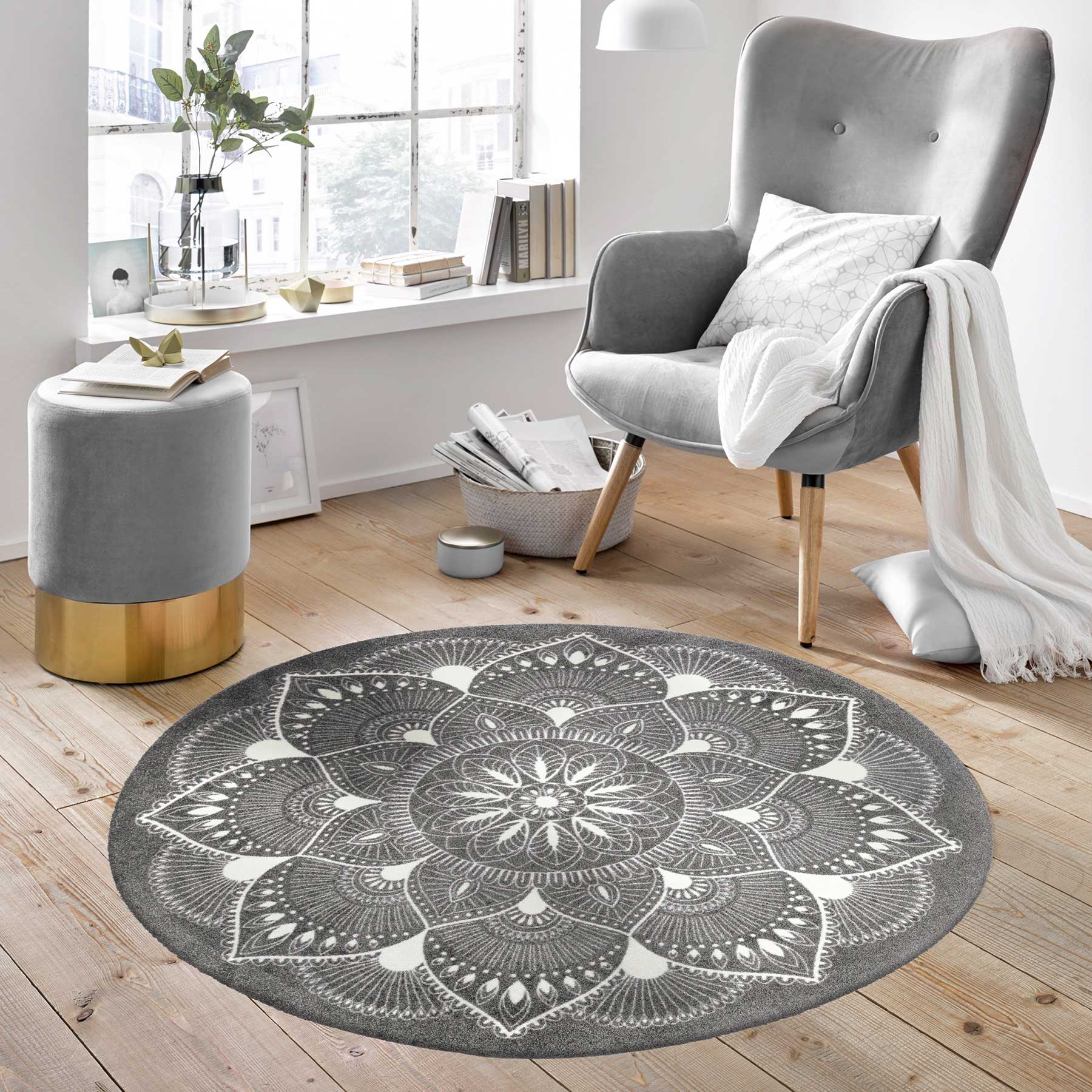 Wohnmatte 120x120 Stardream anthrazit