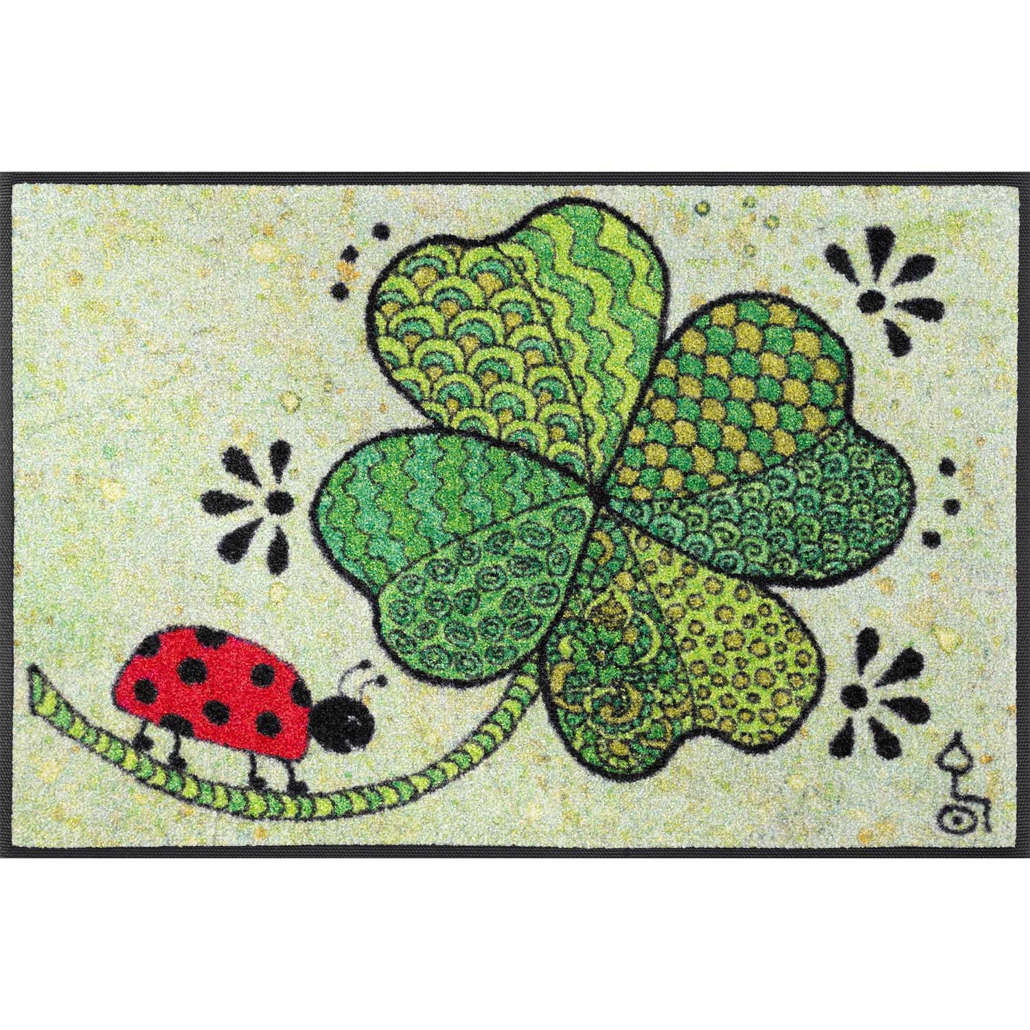 Fußmatte 50x75 Glück auf allen Wegen grün