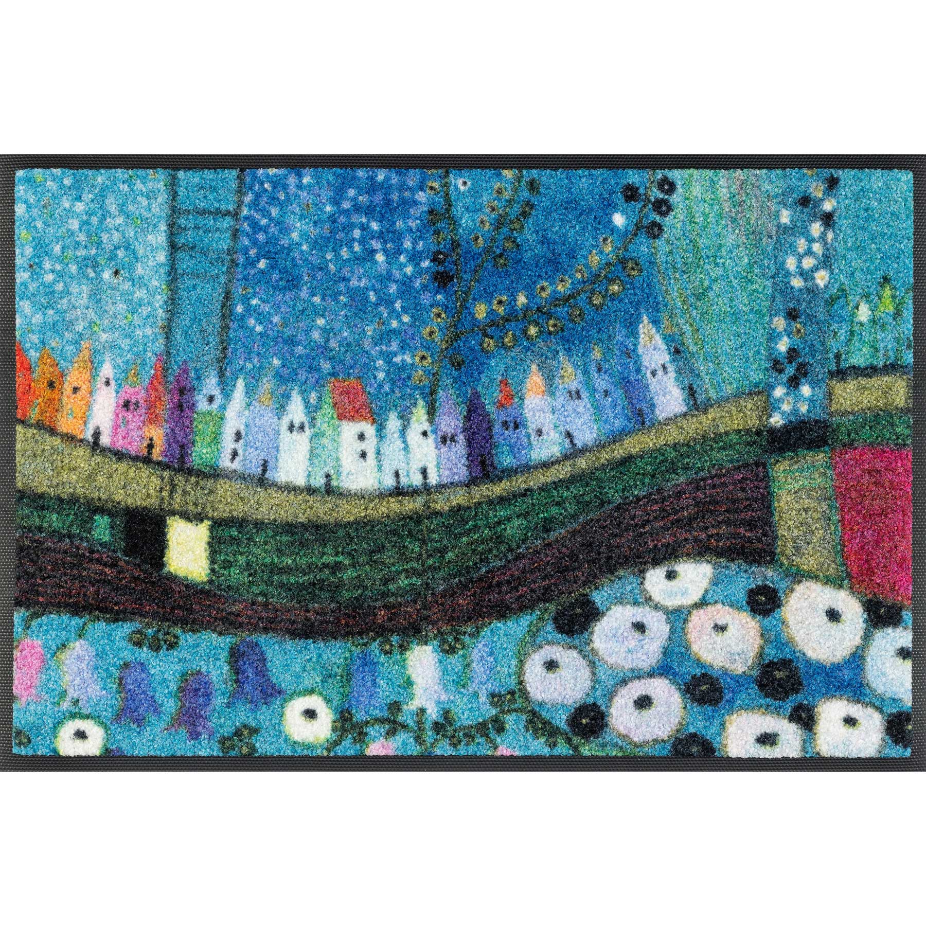 Fußmatte 40x60 Stadt in Blau blau