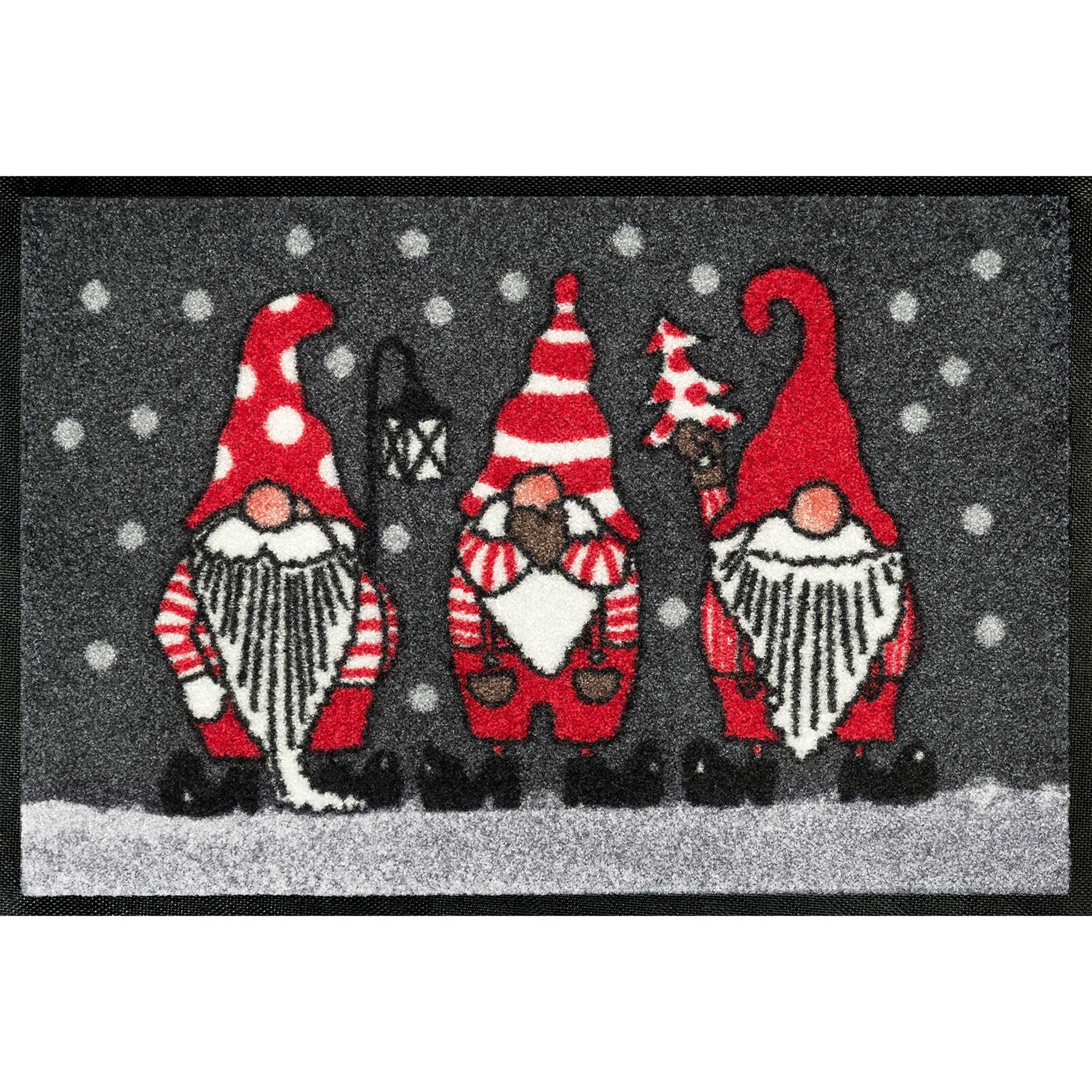 Fußmatte 40x60 Winterzwerge rot