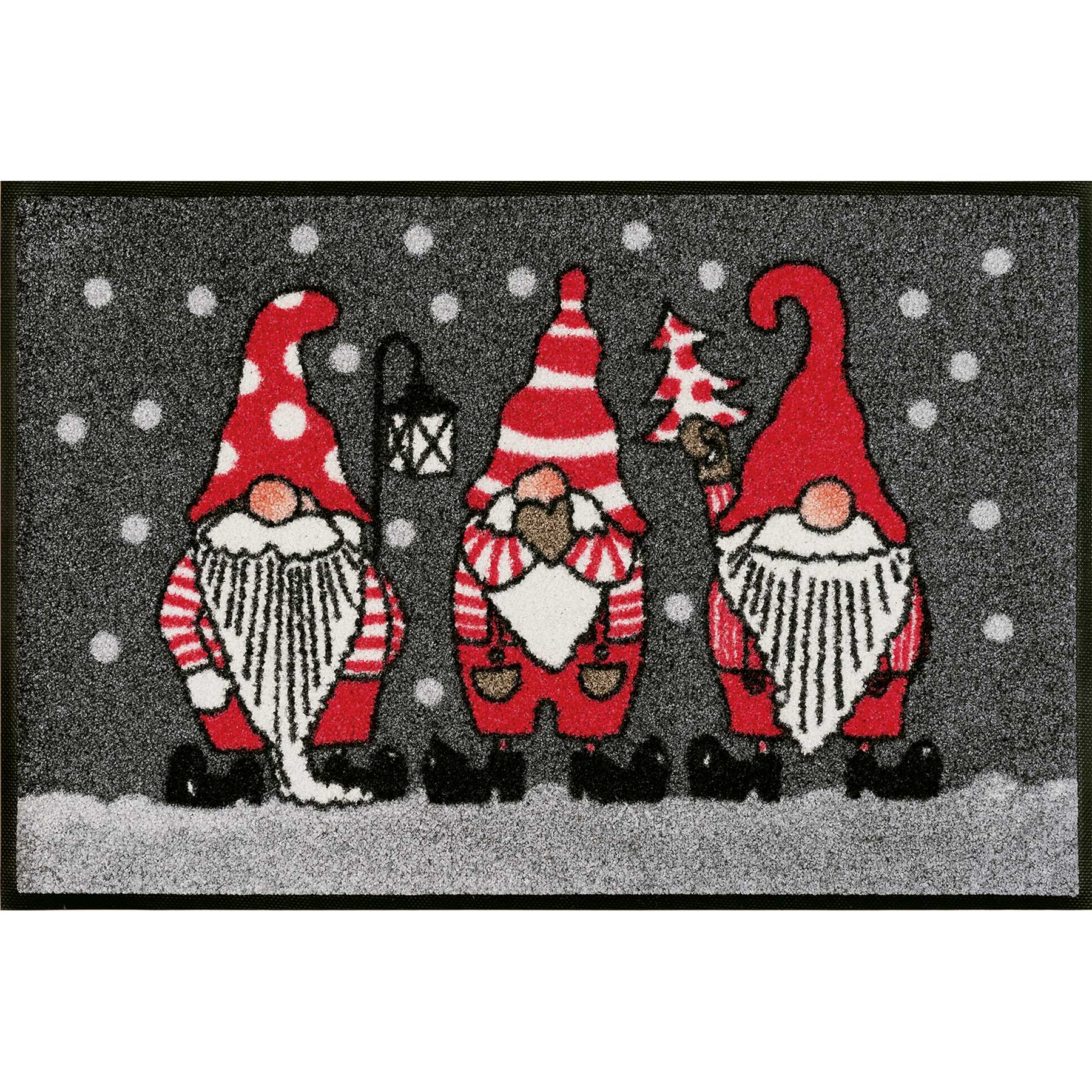 Fußmatte 50x75 Winterzwerge rot