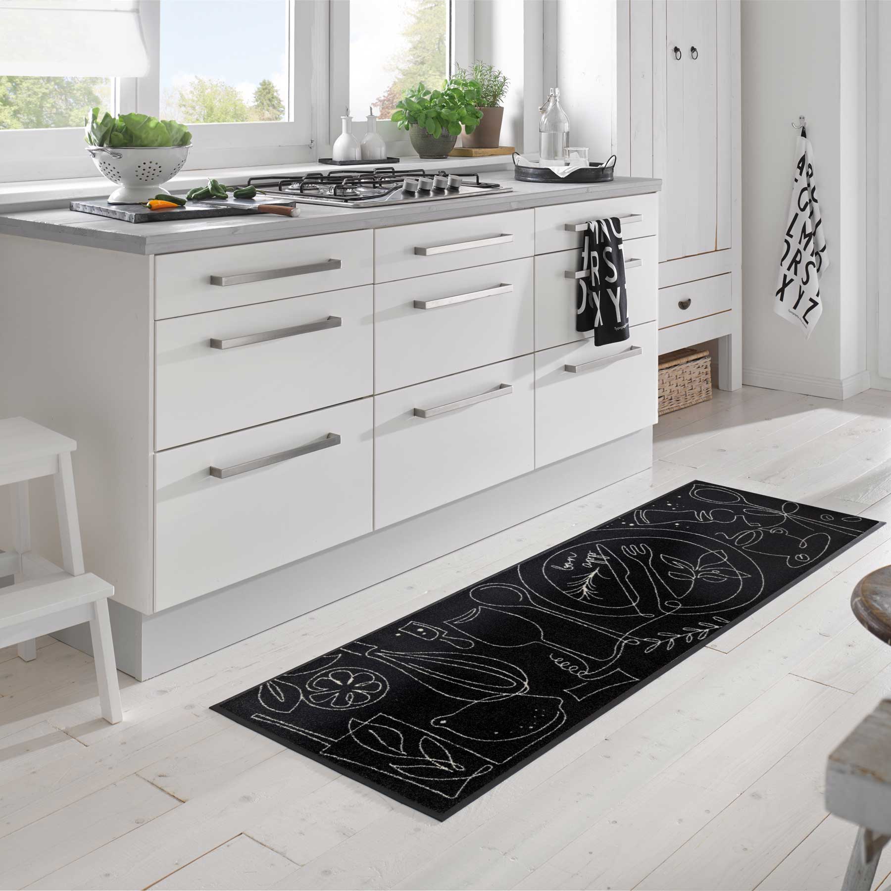 Teppichläufer 60x180 Fine Dining schwarz