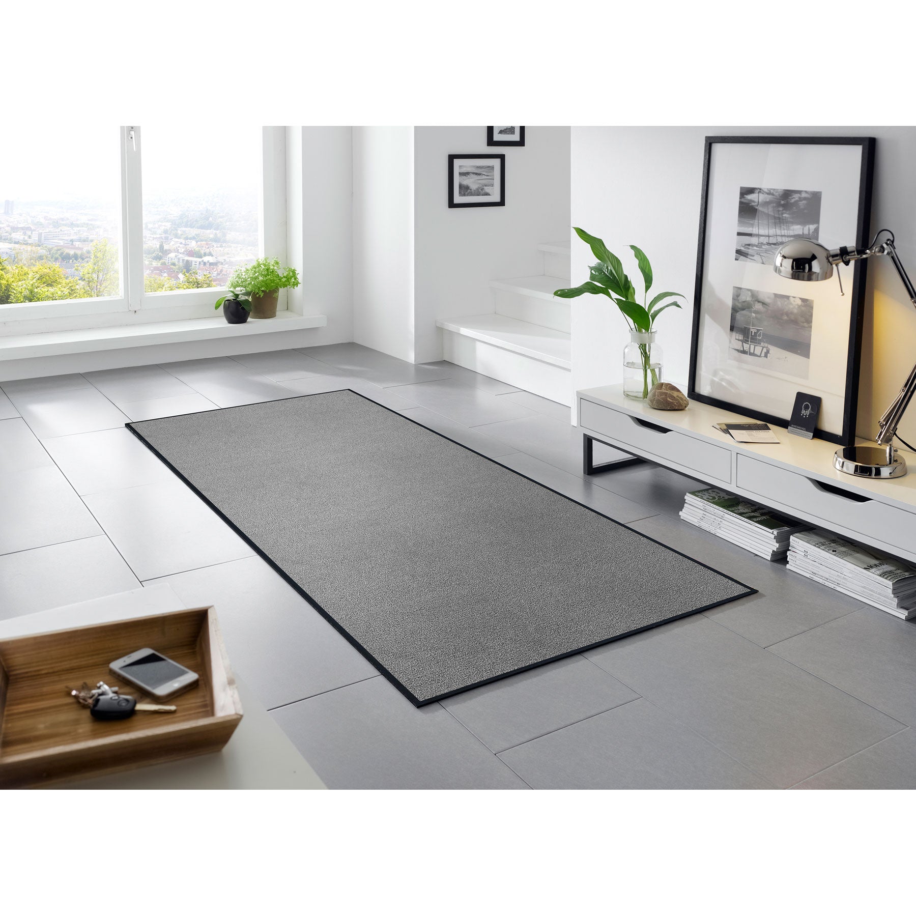 Teppichläufer 75x190 Cool Grey silber