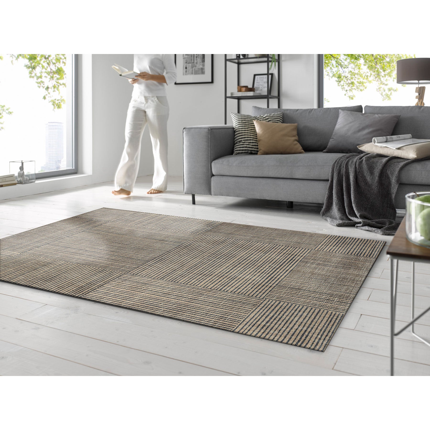 Wohnteppich 140x200 Canvas beige