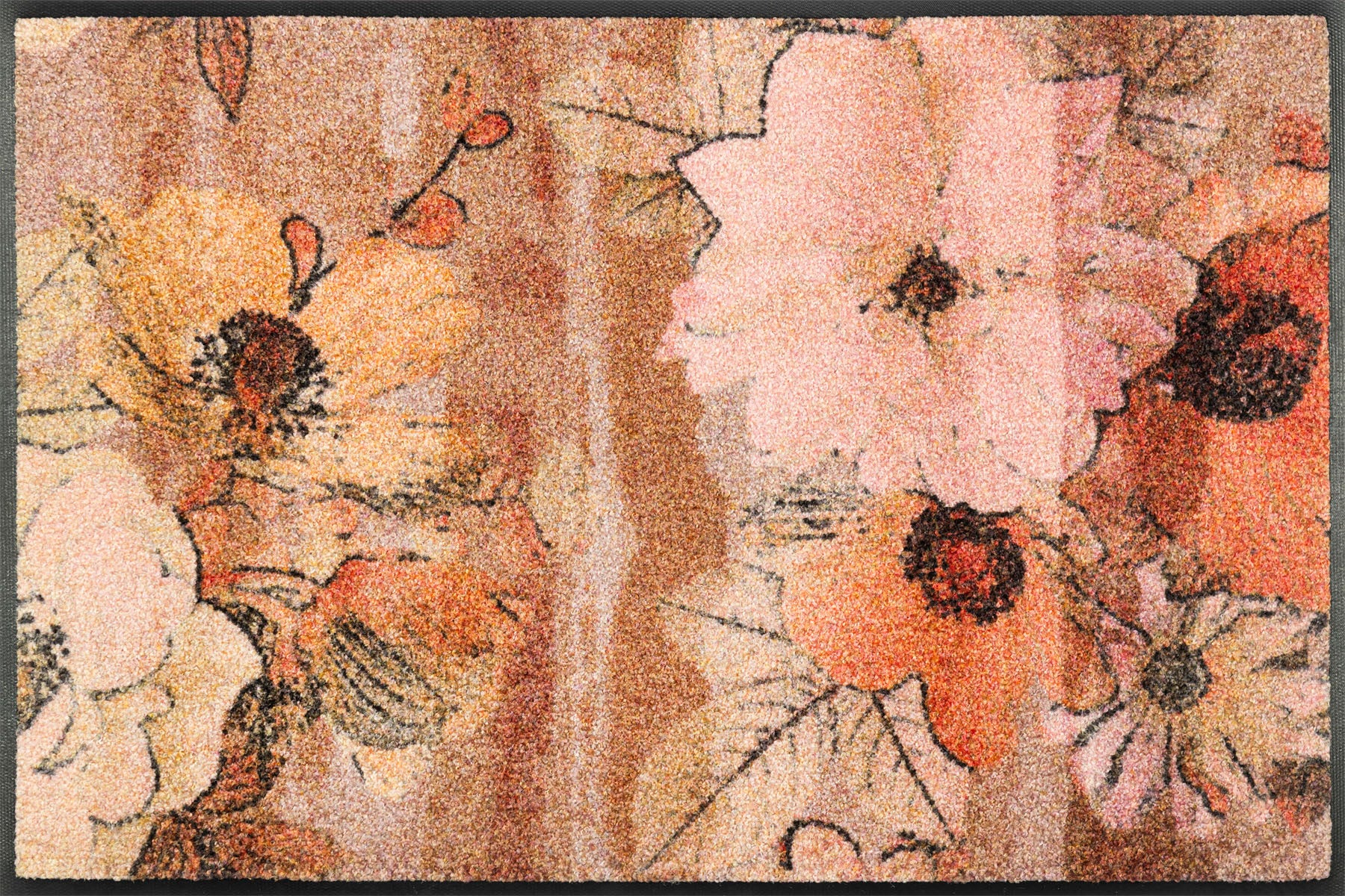 Fußmatte 50x75 Retro Roses orange