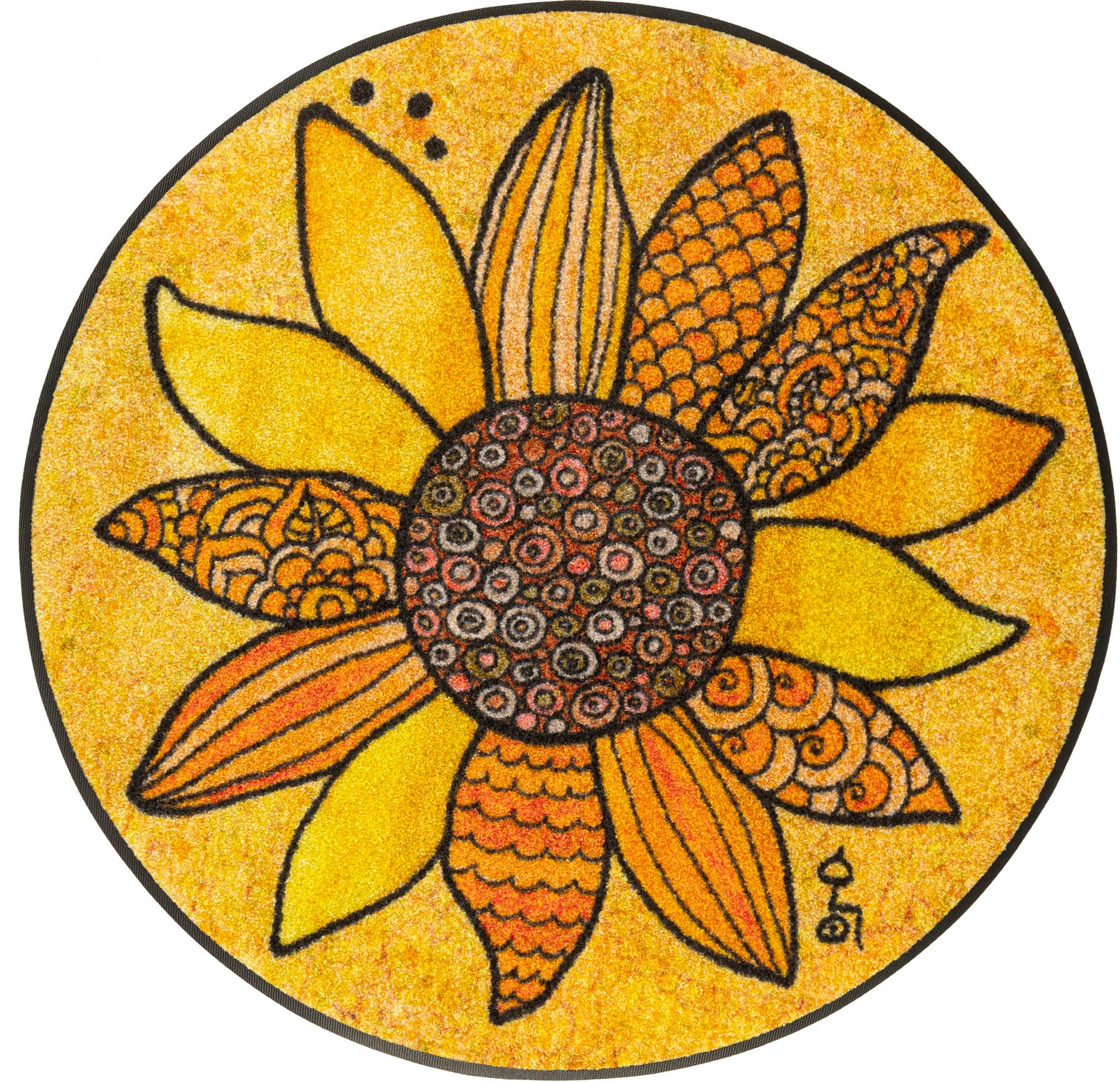Fußmatte 85x85 Sonnenglück gelb rund