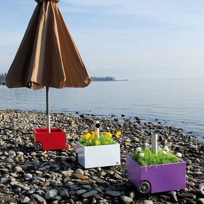 Sonnenschirmständer anthrazit rollbar & bepflanzbar | Flowerpower