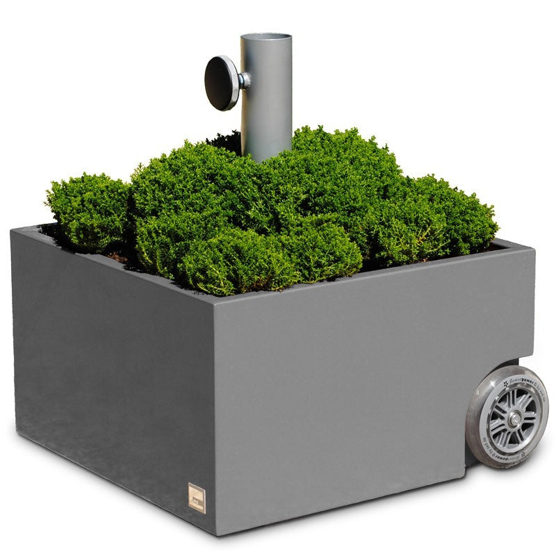 Sonnenschirmständer anthrazit rollbar & bepflanzbar | Flowerpower