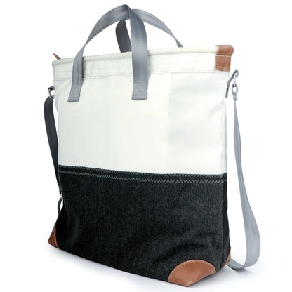 Handtasche Ahoi Segeltuch grau weiß