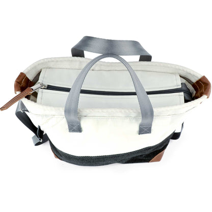 Handtasche Ahoi Segeltuch grau weiß