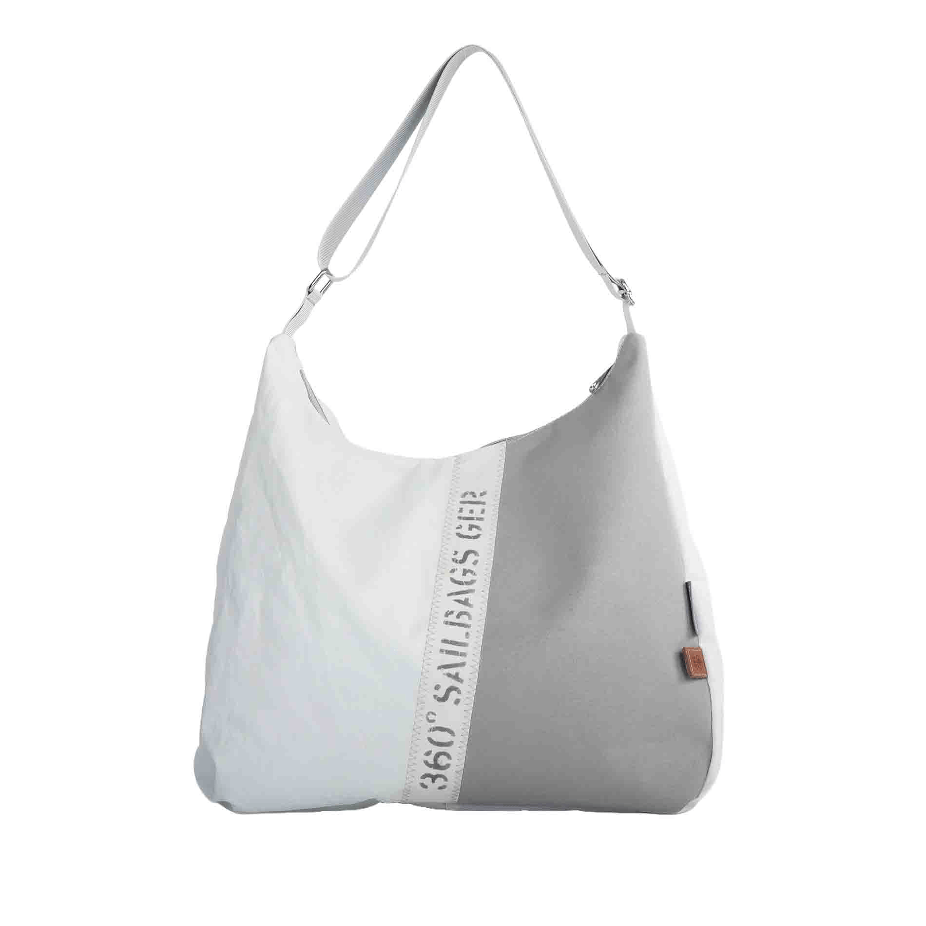 Bucht Handtasche Segeltuch Tasche Stencil weiss grau