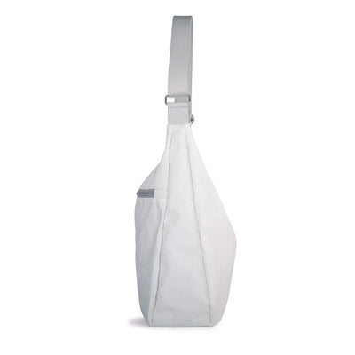 Bucht Handtasche Segeltuch Tasche Stencil weiss grau