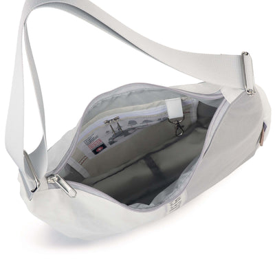 Bucht Handtasche Segeltuch Tasche Stencil weiss grau