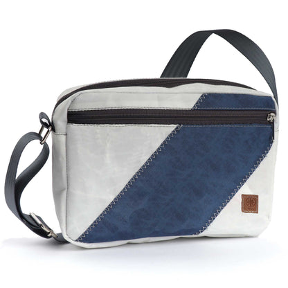 Handtasche Fender Segeltuch weiß-blau