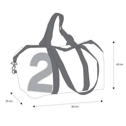 Reisetasche Kutter XL recyceltes Segeltuch Zahl rot