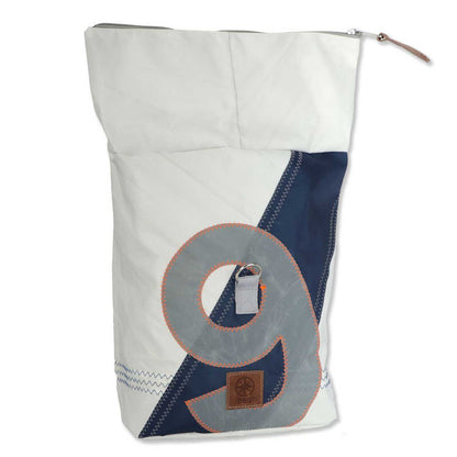 Rucksack Möwe Segeltuch weiß-grau Zahl blau