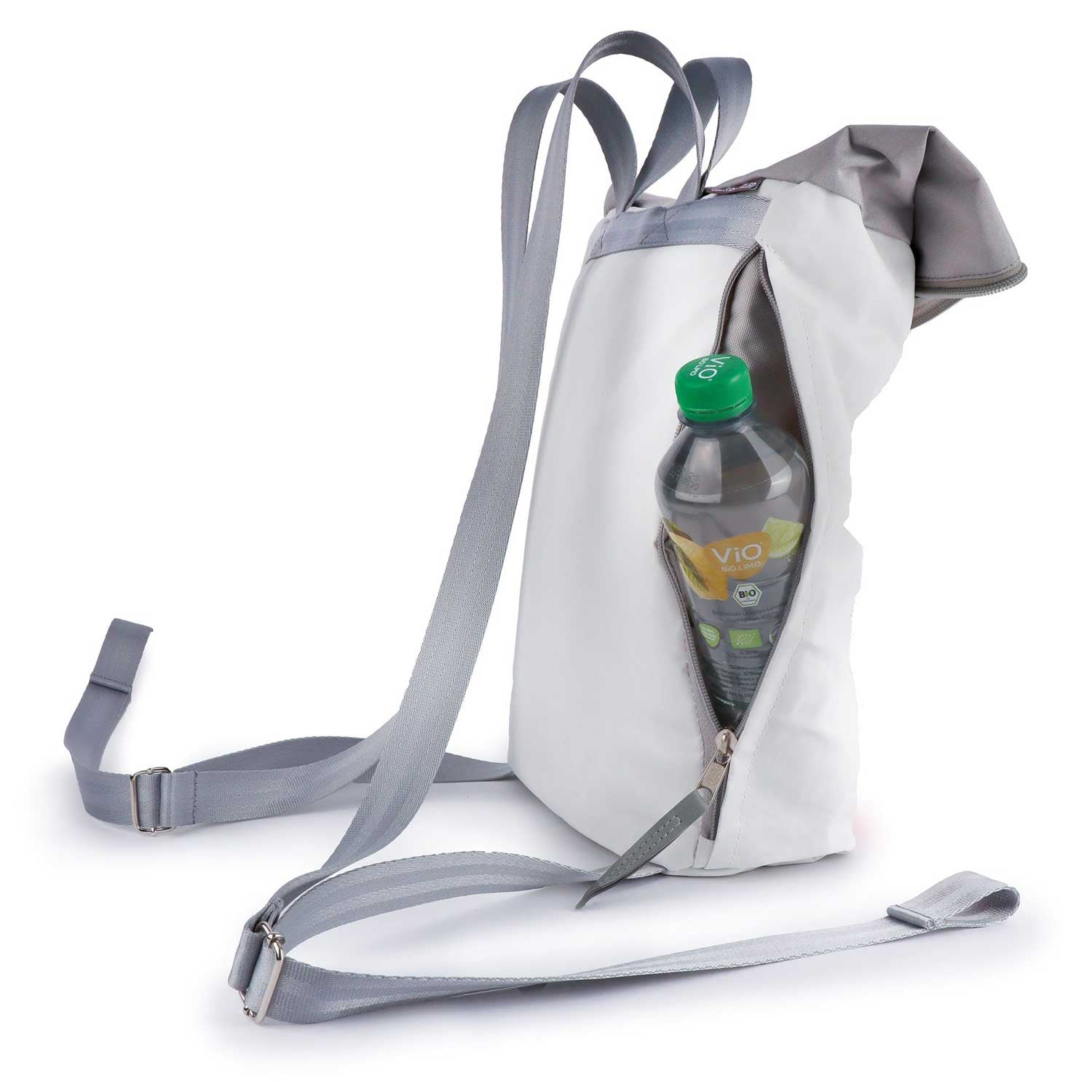 Rucksack Möwe Segeltuch weiß-grau Zahl blau