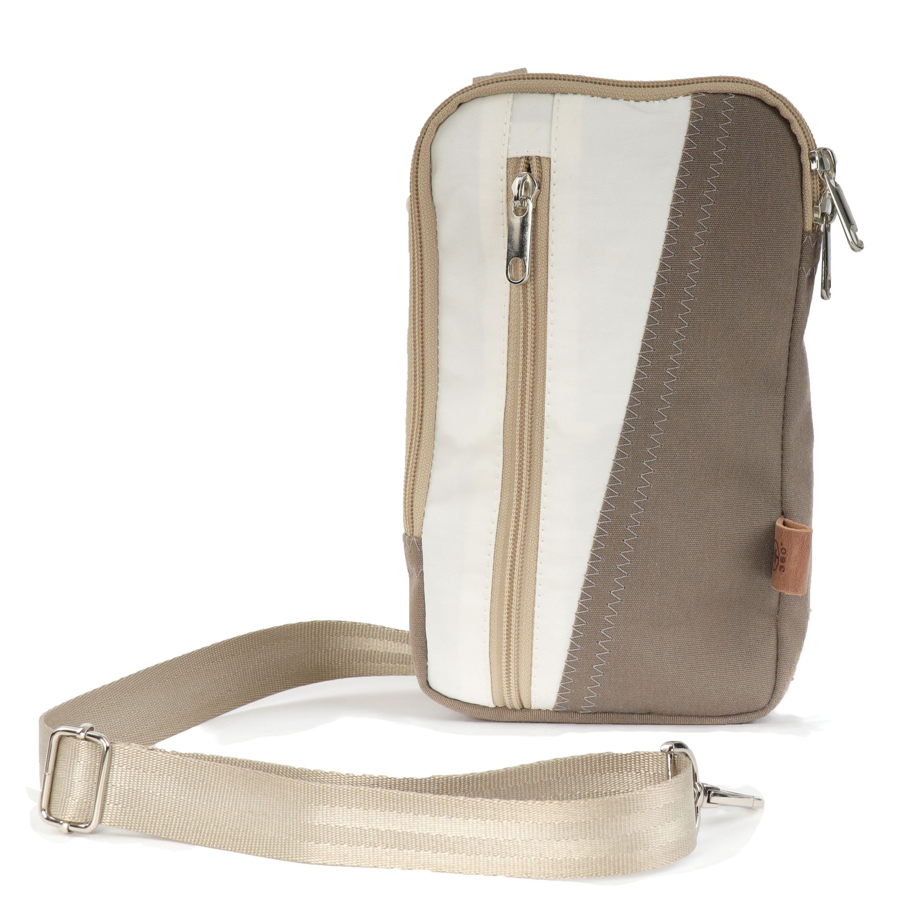 Handtasche Nautik Segeltuch braun taupe