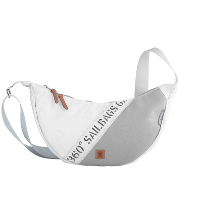 Roop L Moonbag Crossover Segeltuch Tasche Stencil weiss grau