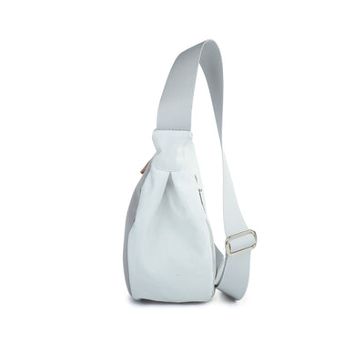 Roop L Moonbag Crossover Segeltuch Tasche Stencil weiss grau