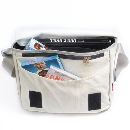 Handtasche Barkasse weiss-schwarz Zahl grau Laptoptasche 15 Zoll