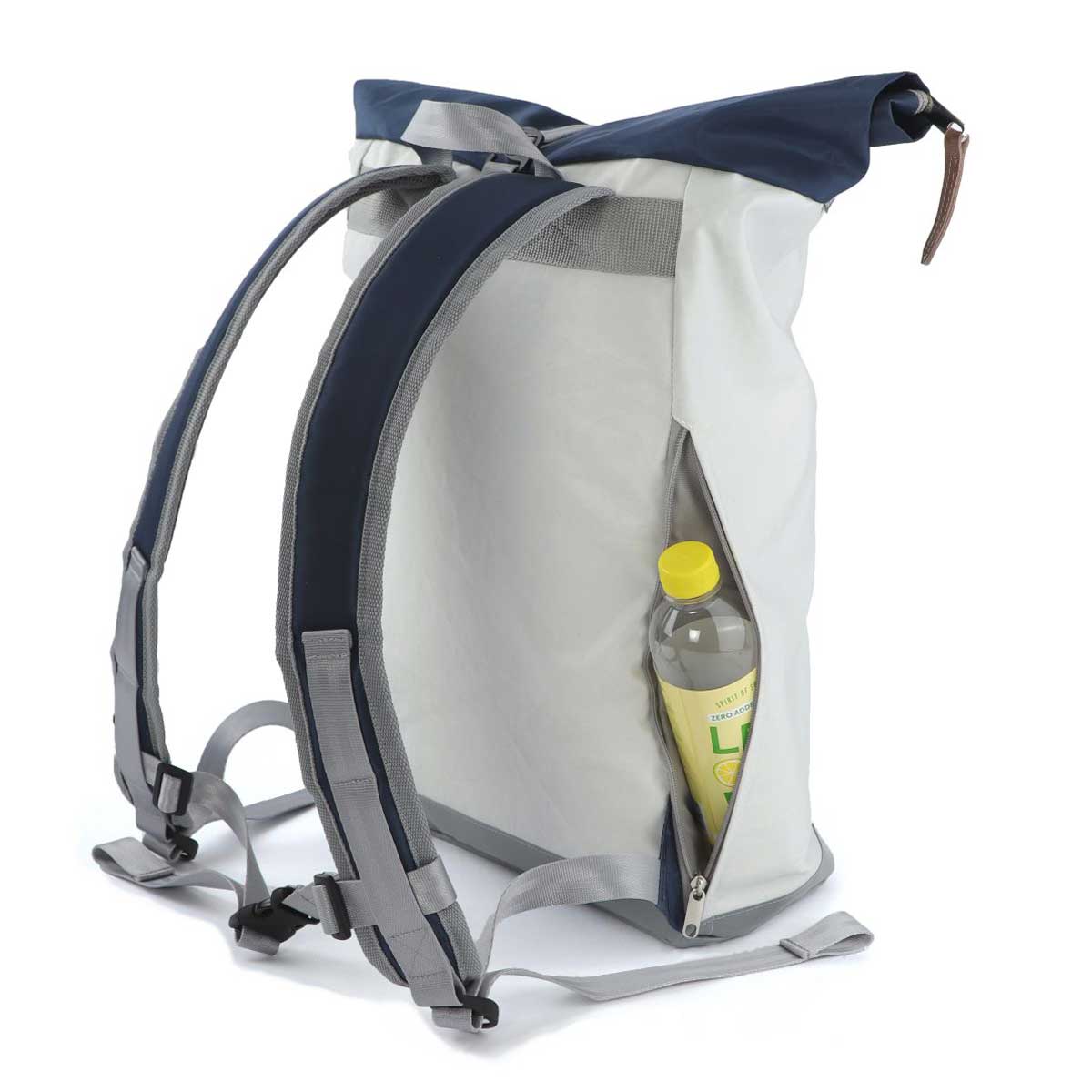 Rucksack Tide Segeltuch weiß-blau Zahl hellgrau
