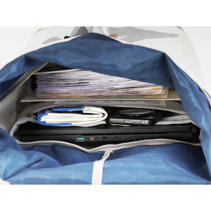 Rucksack Tide Segeltuch weiß-blau Zahl hellgrau