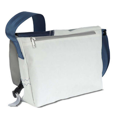 Handtasche Törn Segeltuch weiß-blau Zahl hellgrau