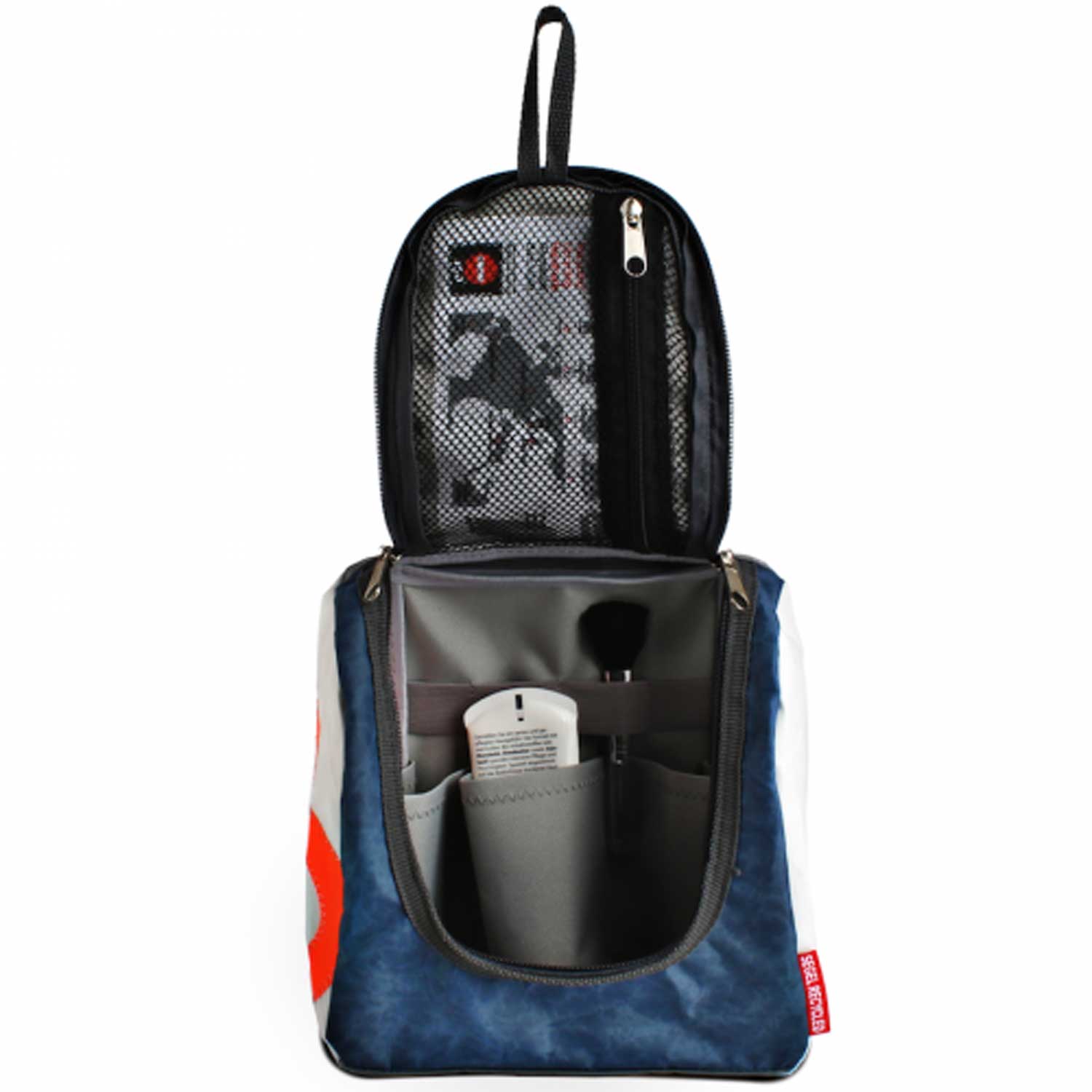 Kulturbeutel Innenaufteilung und Aufhängung