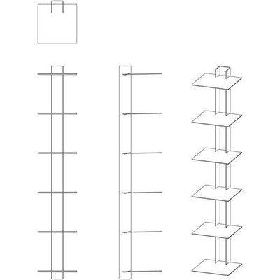 Bücherturm 90 cm (für 1m Bücher) weiss Bücherregal