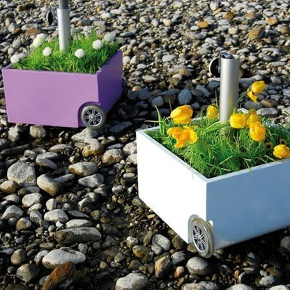 Sonnenschirmständer weiß rollbar & bepflanzbar | Flowerpower