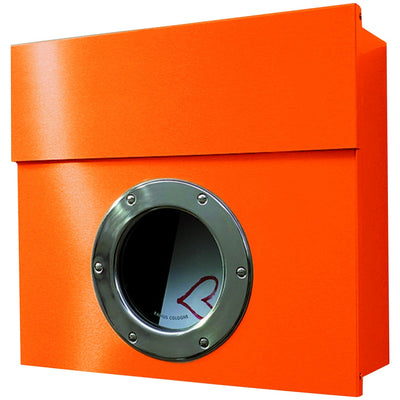 Letterman 1 Briefkasten Orange mit Bullauge - 506 a