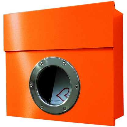 Letterman 1 Briefkasten Orange mit Bullauge - 506 a