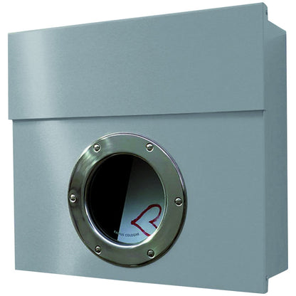 Letterman 1 Briefkasten Silber mit Bullauge