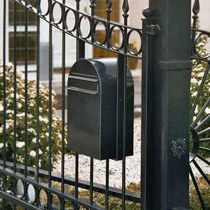 Zaunbriefkasten Classic B RAL 7016 grau, Briefeinwurf Edelstahl
