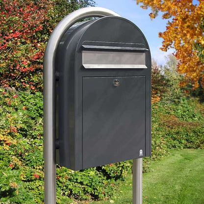 Briefkasten Classic RAL 7016 grau, Briefeinwurf Edelstahl