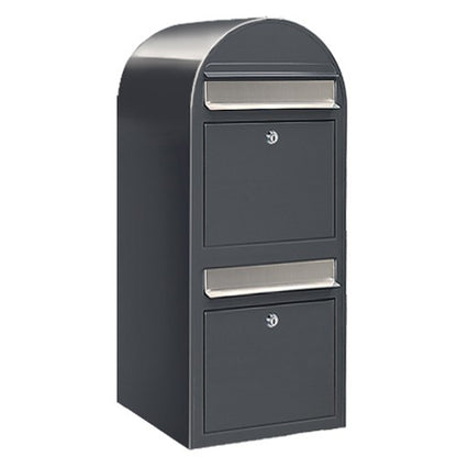 Briefkasten Duo RAL 7016 grau, Briefeinwurf Edelstahl