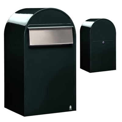 Zaunbriefkasten Grande B COL 6064 schwarzgrün, Briefeinwurf Edelstahl