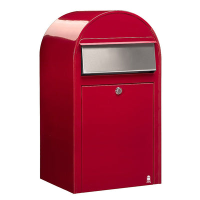 Briefkasten Grande RAL 3001 rot, Briefeinwurf Edelstahl