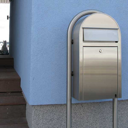 Briefkasten Grande RAL 5003 blau, Briefeinwurf Edelstahl