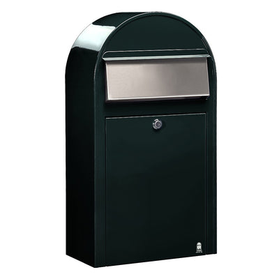 Briefkasten Grande S COL 6064 schwarzgrün, Briefeinwurf Edelstahl