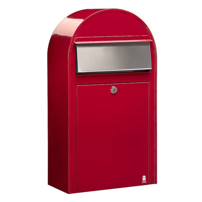 Briefkasten Grande S RAL 3001 rot, Briefeinwurf Edelstahl