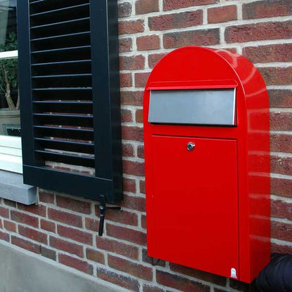 Briefkasten Grande S RAL 3001 rot, Briefeinwurf Edelstahl