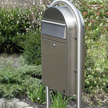 Briefkasten Grande S RAL 5003 blau, Briefeinwurf Edelstahl