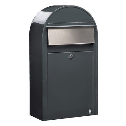 Briefkasten Grande S RAL 7016 grau, Briefeinwurf Edelstahl