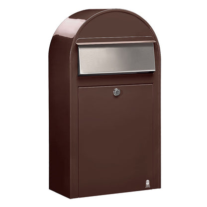 Briefkasten Grande S RAL 8017 braun, Briefeinwurf Edelstahl