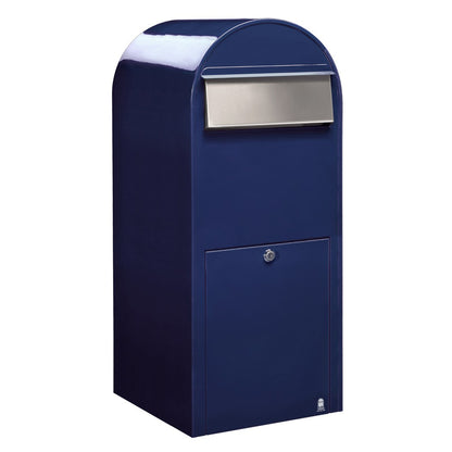 Briefkasten Jumbo RAL 5003 blau, Briefeinwurf Edelstahl